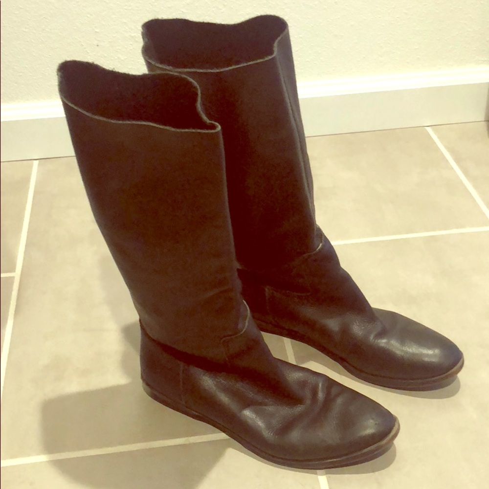 Nine West black leather boots GUC size 7.5